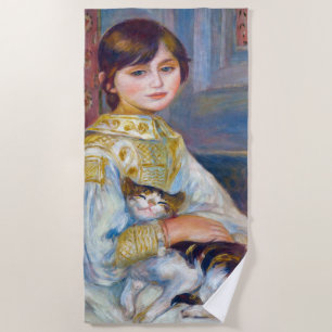 Pierre-Auguste Renoir - Kind mit Katze Strandtuch
