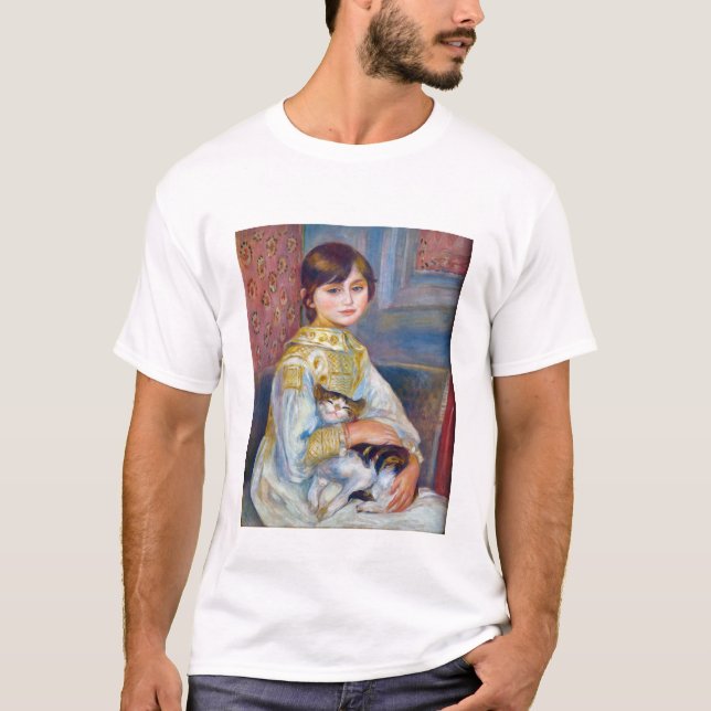Pierre-Auguste Renoir - Kind mit Katze T-Shirt (Vorderseite)