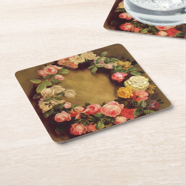 Pierre-Auguste Renoir - Krone der Rose Rechteckiger Pappuntersetzer (angewinkelt)