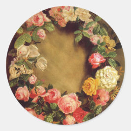 Pierre-Auguste Renoir - Krone der Rose Runder Aufkleber