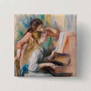 Pierre Auguste Renoir - Mädchen am Klavier Button