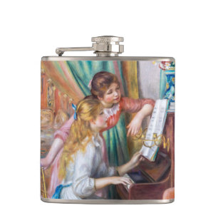 Pierre Auguste Renoir - Mädchen am Klavier Flachmann