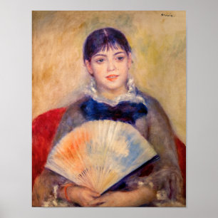 Pierre-Auguste Renoir - Mädchen mit einem Fächer Poster