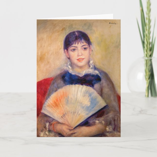 Pierre-Auguste Renoir - Mädchen mit einem Fan Karte (Vorderseite)