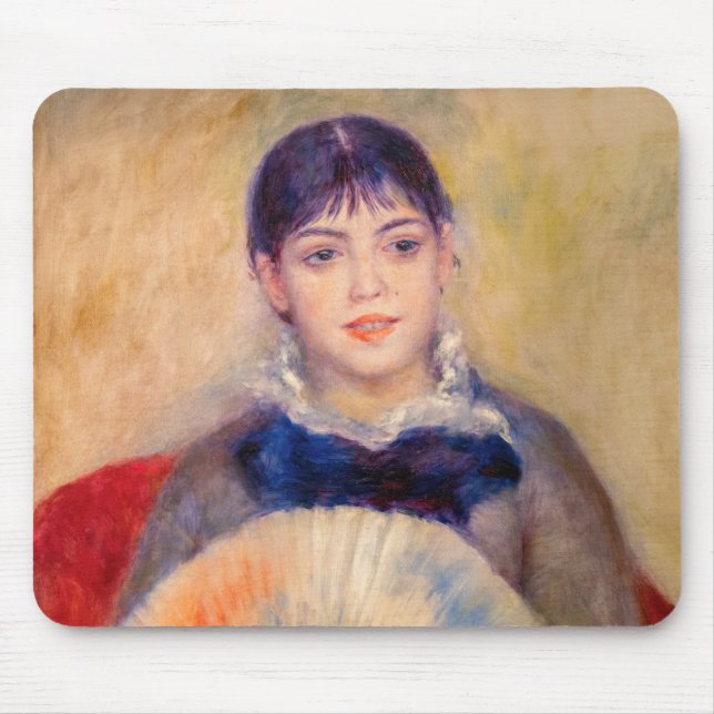 Pierre-Auguste Renoir - Mädchen mit einem Fan Mousepad (Vorne)