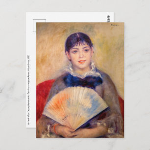 Pierre-Auguste Renoir - Mädchen mit einem Fan Postkarte