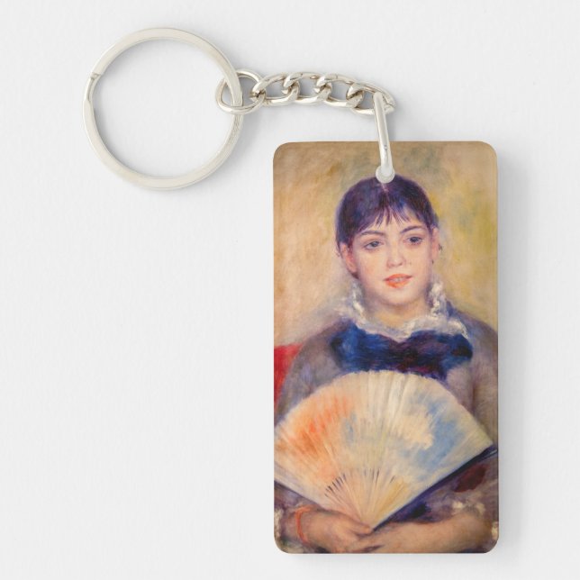 Pierre-Auguste Renoir - Mädchen mit einem Fan Schlüsselanhänger (Vorderseite)