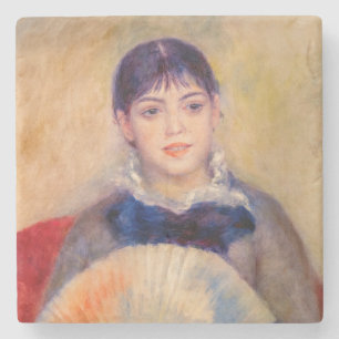 Pierre-Auguste Renoir - Mädchen mit einem Fan Steinuntersetzer