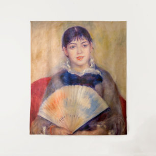 Pierre-Auguste Renoir - Mädchen mit einem Fan Wandteppich