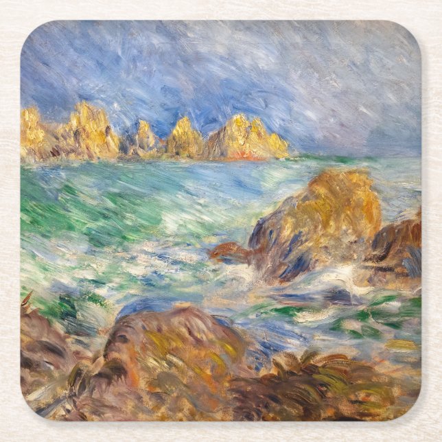 Pierre-Auguste Renoir - Marine, Guernesey Rechteckiger Pappuntersetzer (Vorderseite)