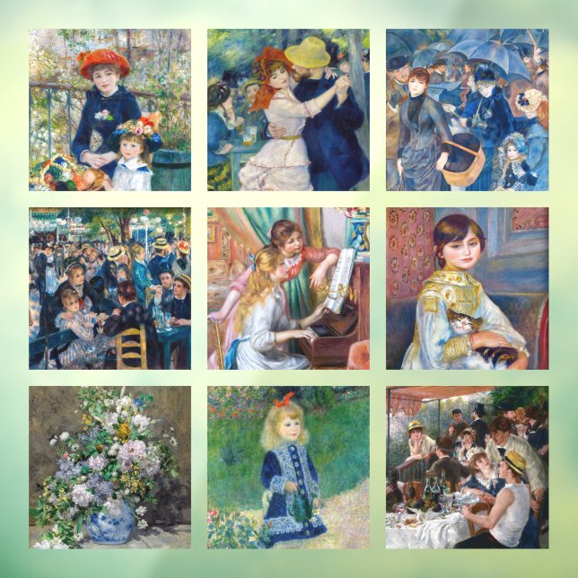 Pierre-Auguste Renoir - Masterpiece Grid Collage Fensteraufkleber (Blatt 3)