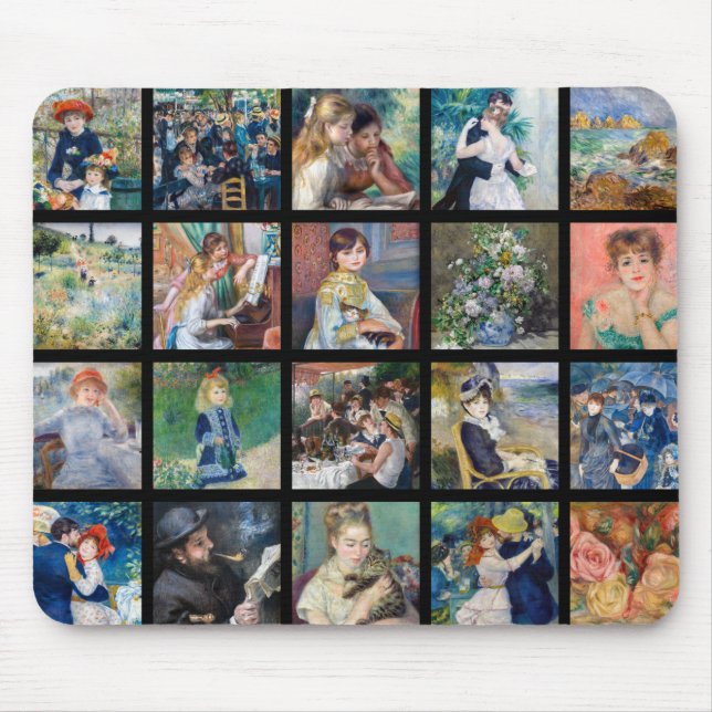 Pierre-Auguste Renoir - Masterpiece Grid Collage Mousepad (Vorne)