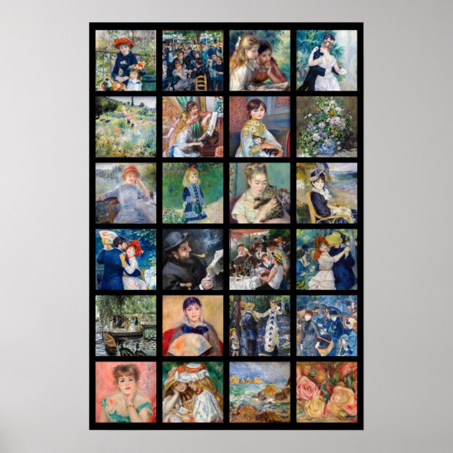 Pierre-Auguste Renoir - Masterpiece Grid Collage Poster (Vorne)