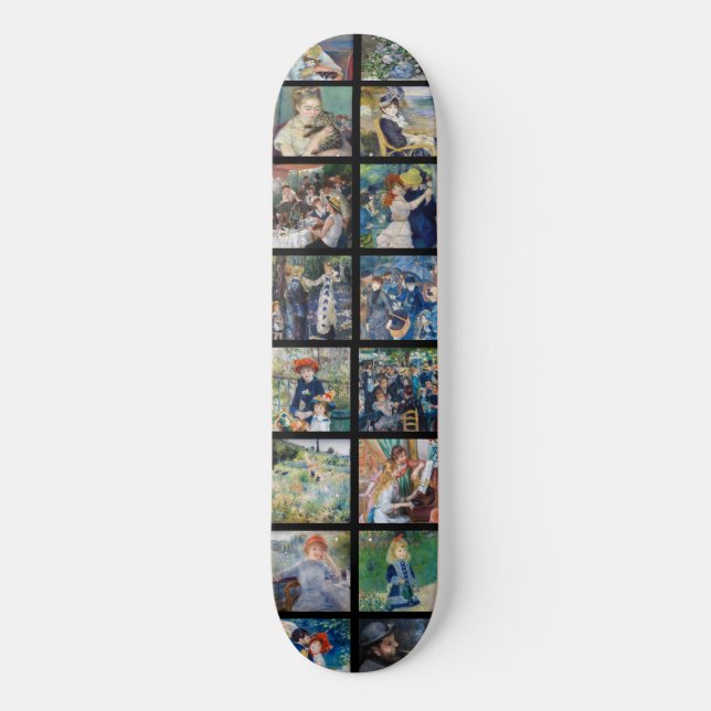 Pierre-Auguste Renoir - Masterpiece Grid Collage Skateboard (Vorderseite)