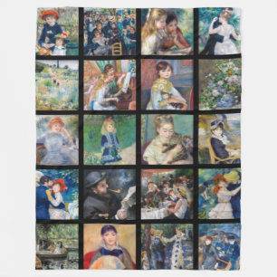 Pierre-Auguste Renoir - Meisterwerke Grid Collage Fleecedecke