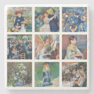 Pierre-Auguste Renoir - Meisterwerke Grid Collage Steinuntersetzer