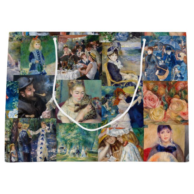 Pierre-Auguste Renoir - Meisterwerke Patchwork Große Geschenktüte (Vorderseite)