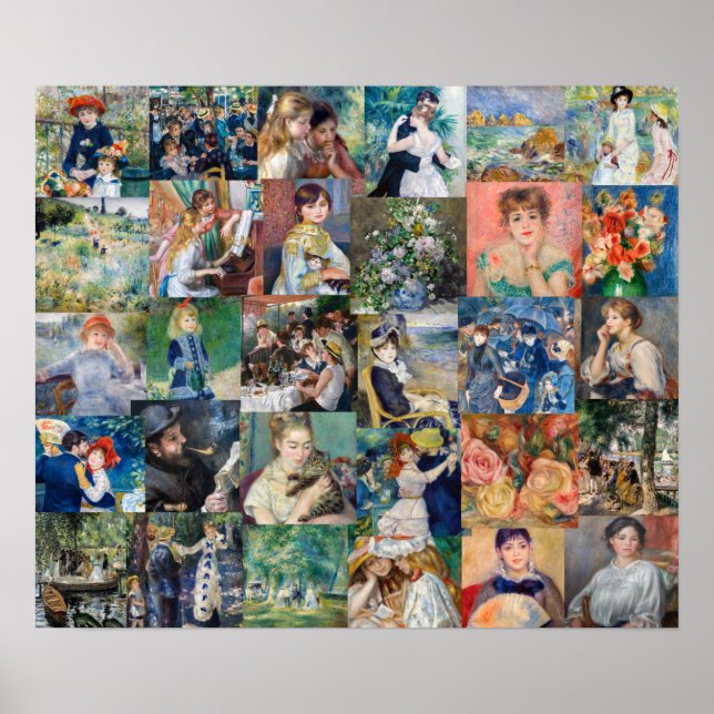 Pierre-Auguste Renoir - Meisterwerke Patchwork Poster (Vorne)