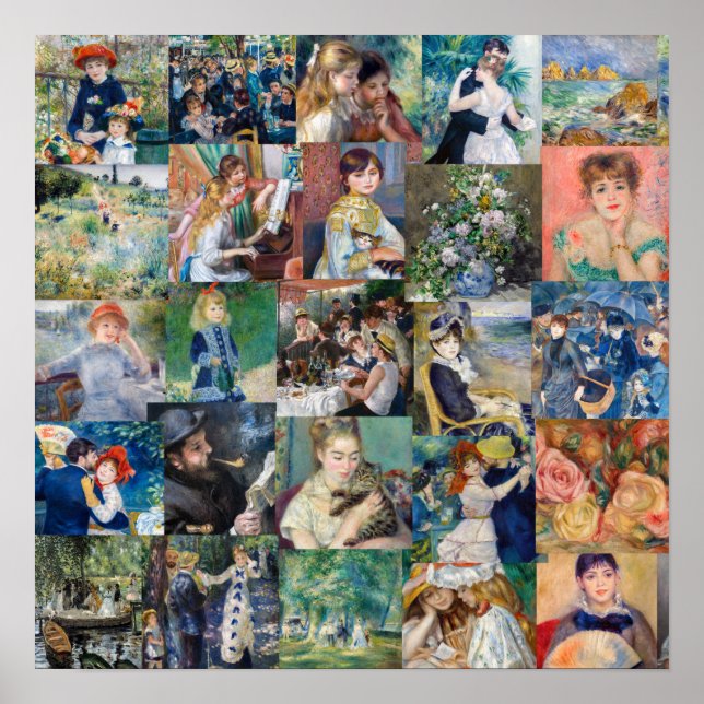 Pierre-Auguste Renoir - Meisterwerke Patchwork Poster (Vorne)