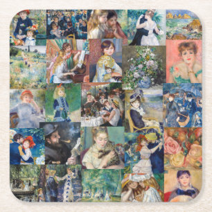 Pierre-Auguste Renoir - Meisterwerke Patchwork Rechteckiger Pappuntersetzer