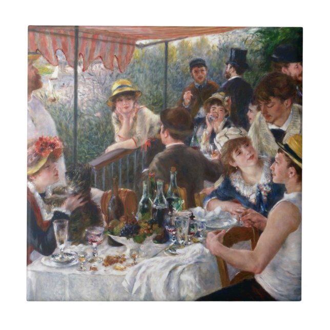Pierre-Auguste Renoir - Mittagessen im Party Fliese (Vorderseite)
