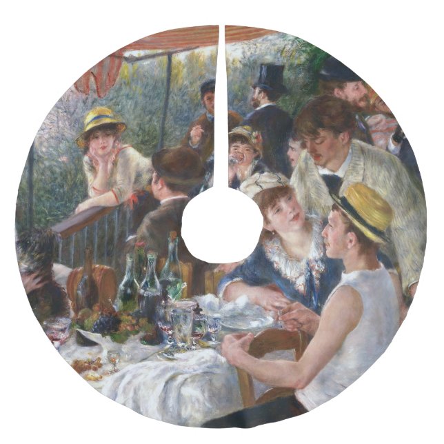 Pierre-Auguste Renoir - Mittagessen im Party Polyester Weihnachtsbaumdecke (Vorderseite)