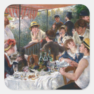 Pierre-Auguste Renoir - Mittagessen im Party Quadratischer Aufkleber