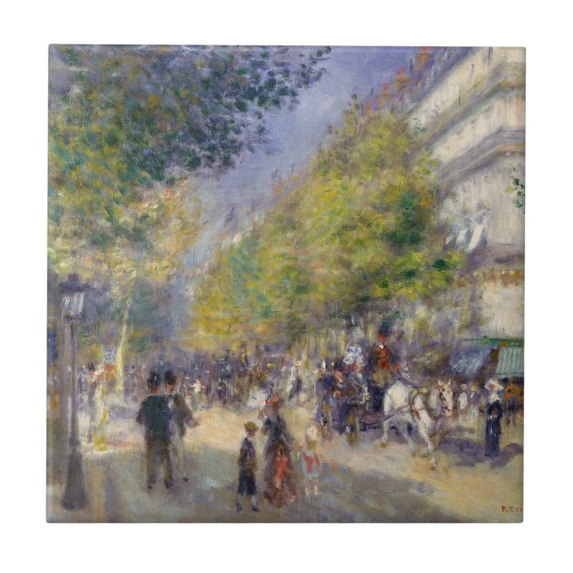 Pierre-Auguste Renoir - Paris, Grands Boulevards Fliese (Vorderseite)