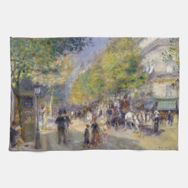 Pierre-Auguste Renoir - Paris, Grands Boulevards Geschirrtuch (Horizontal)