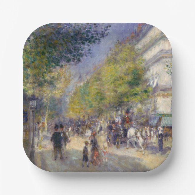 Pierre-Auguste Renoir - Paris, Grands Boulevards Pappteller (Vorderseite)