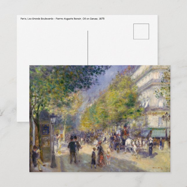 Pierre-Auguste Renoir - Paris, Grands Boulevards Postkarte (Vorne/Hinten)