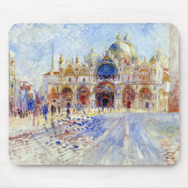 Pierre Auguste Renoir Piazza San Marco, Venedig Mousepad (Vorne)