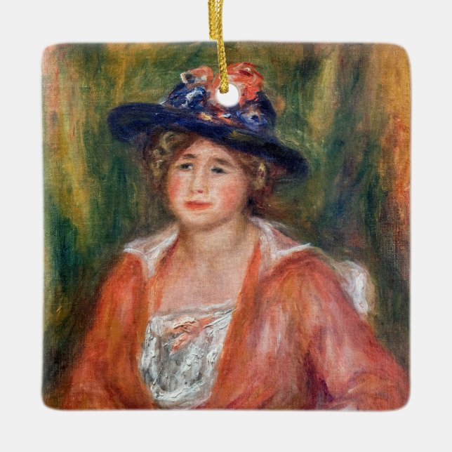 Pierre-Auguste Renoir - Portrait der sitzenden Fra Keramikornament (Vorderseite)