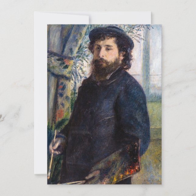 Pierre Auguste Renoir - Portrait von Claude Monet Einladung (Vorderseite)