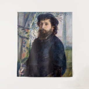 Pierre Auguste Renoir - Portrait von Claude Monet Wandteppich