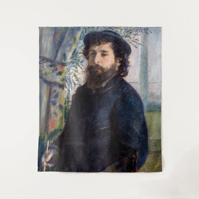 Pierre Auguste Renoir - Portrait von Claude Monet Wandteppich (Vorderseite)