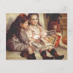 Pierre-Auguste Renoir- Porträts von zwei Kindern Postkarte