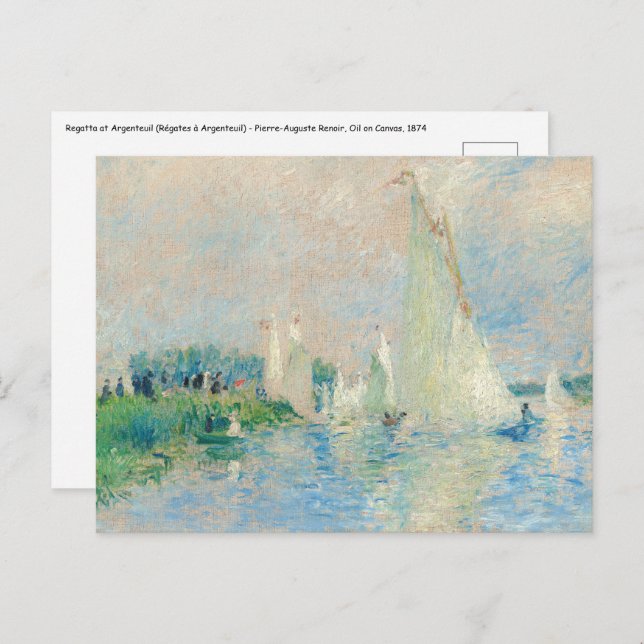 Pierre-Auguste Renoir - Regatta bei Argenteuil Postkarte (Vorne/Hinten)