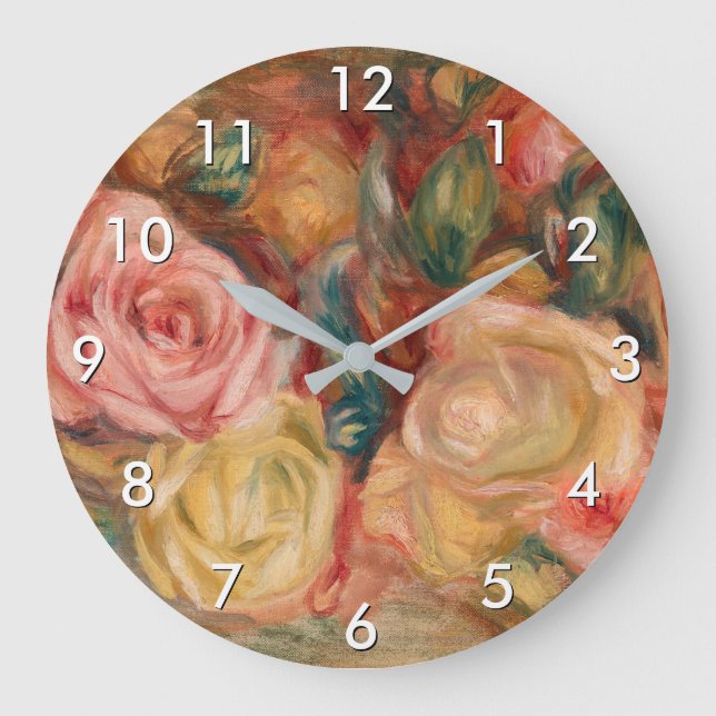 Pierre-Auguste Renoir - Rose Große Wanduhr (Vorderseite)