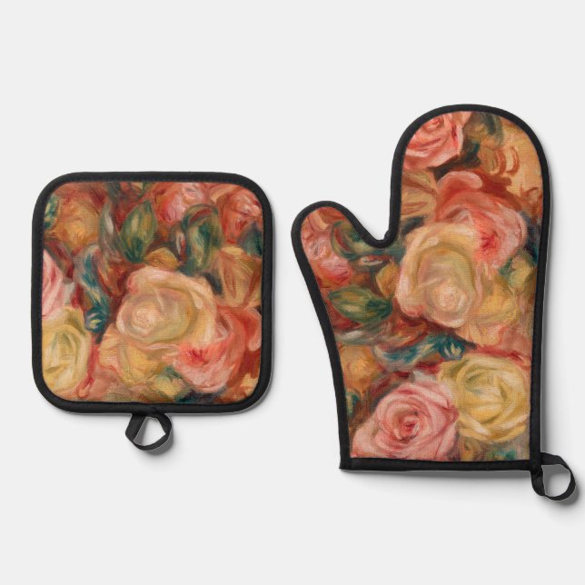 Pierre-Auguste Renoir - Rose Ofenhandschuh & Topflappen-Set (Vorderseite)