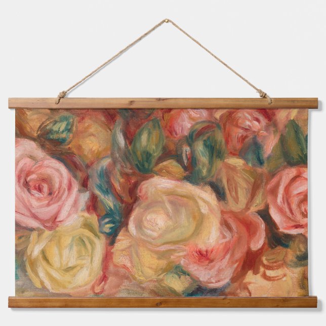 Pierre-Auguste Renoir - Rose Wandteppich Mit Holzrahmen (Vorne)