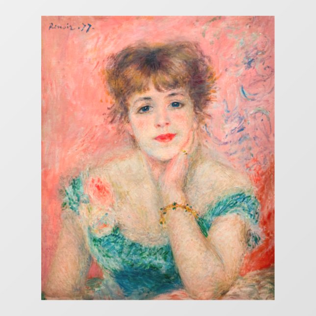 Pierre-Auguste Renoir - Schauspielerin Jeanne Sama Fensteraufkleber (Blatt)