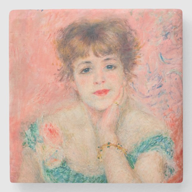 Pierre-Auguste Renoir - Schauspielerin Jeanne Sama Steinuntersetzer (Vorderseite)
