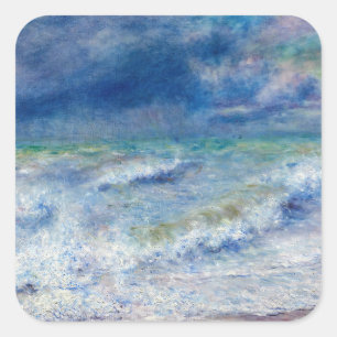 Pierre-Auguste Renoir - Seascape Quadratischer Aufkleber