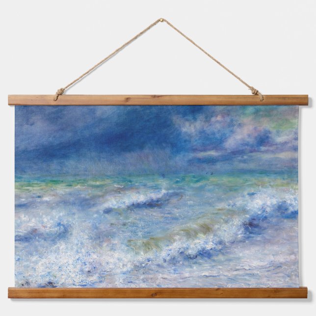 Pierre-Auguste Renoir - Seascape Wandteppich Mit Holzrahmen (Vorne)