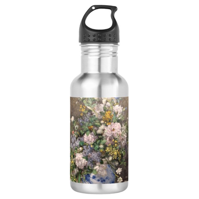 Pierre-Auguste Renoir Spring Bouquet Edelstahlflasche (Vorderseite)