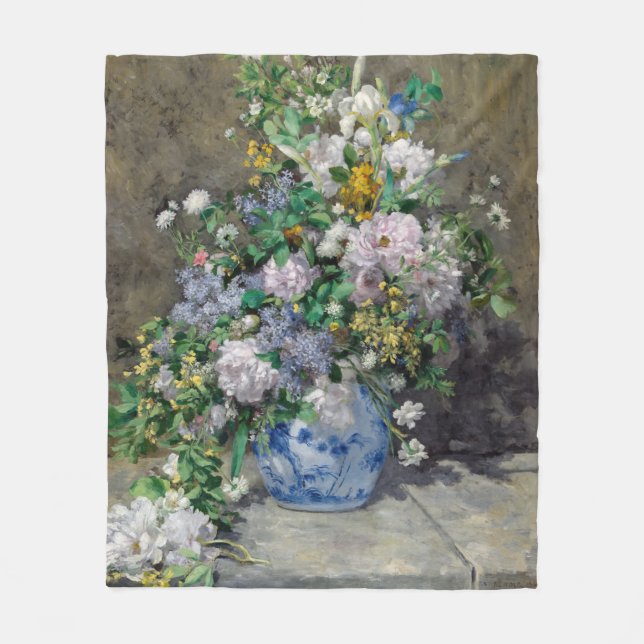Pierre-Auguste Renoir - Spring Bouquet Fleecedecke (Vorderseite)