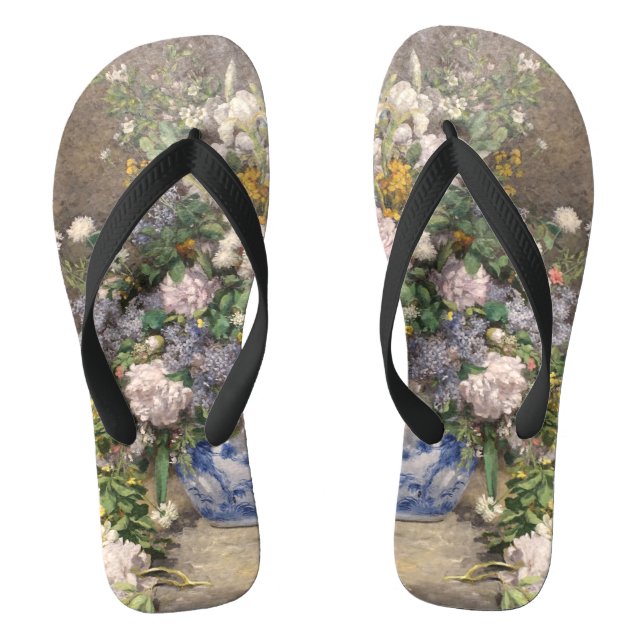 Pierre-Auguste Renoir Spring Bouquet Flip Flops (Fußbett)