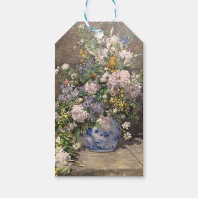 Pierre-Auguste Renoir Spring Bouquet Geschenkanhänger (Vorderseite)