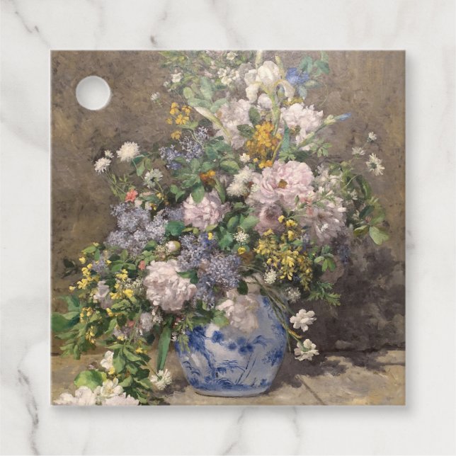 Pierre-Auguste Renoir Spring Bouquet Geschenkanhänger (Vorderseite)